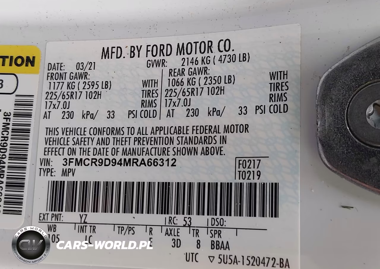 2021 Ford Bronco Sport Badlands VIN:3FMCR9D94MRA66312 - 9