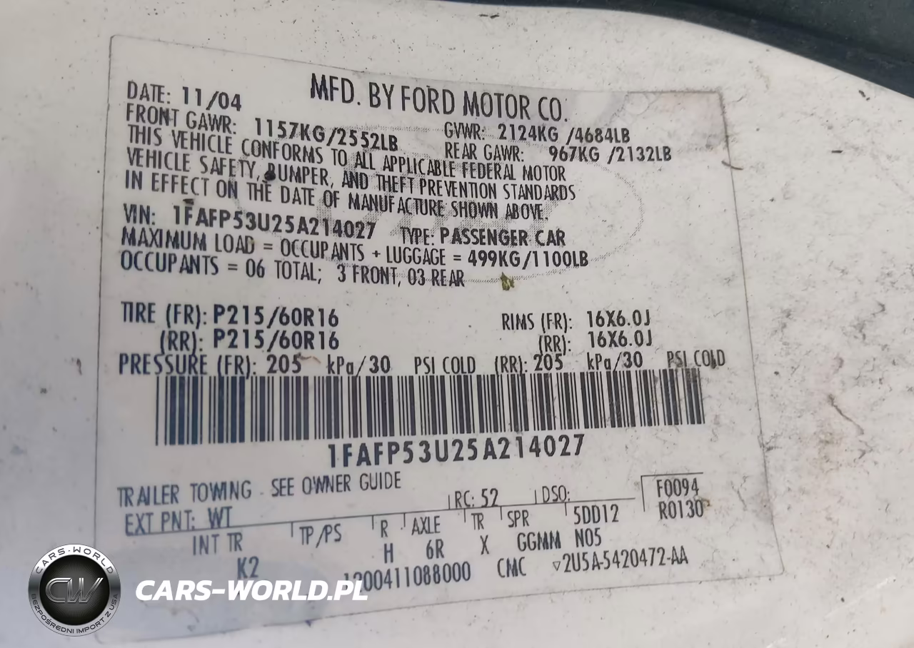 2005 Ford Taurus Se VIN:1FAFP53U25A214027 - 9