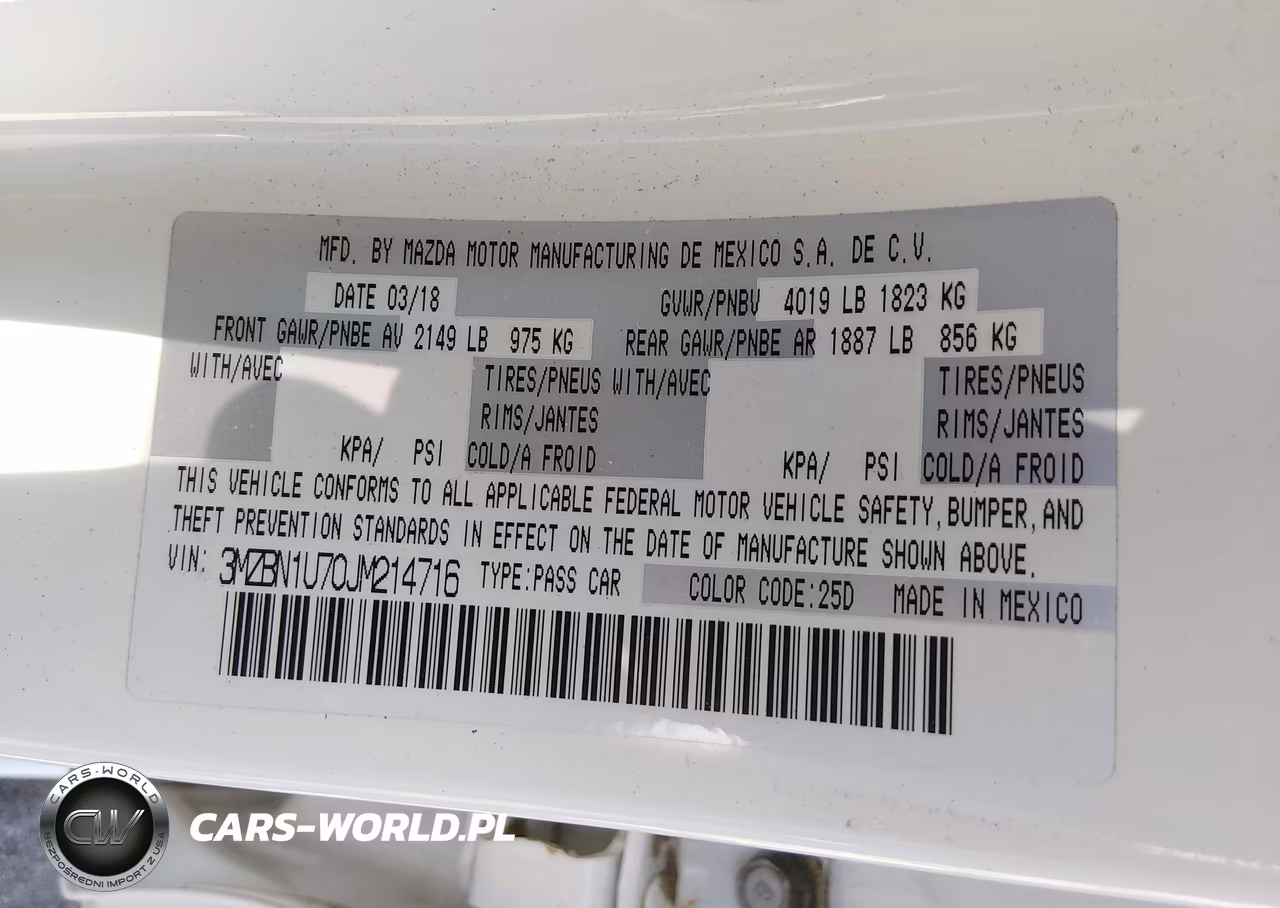2018 Mazda Mazda3 Sport VIN:3MZBN1U70JM214716 - 9