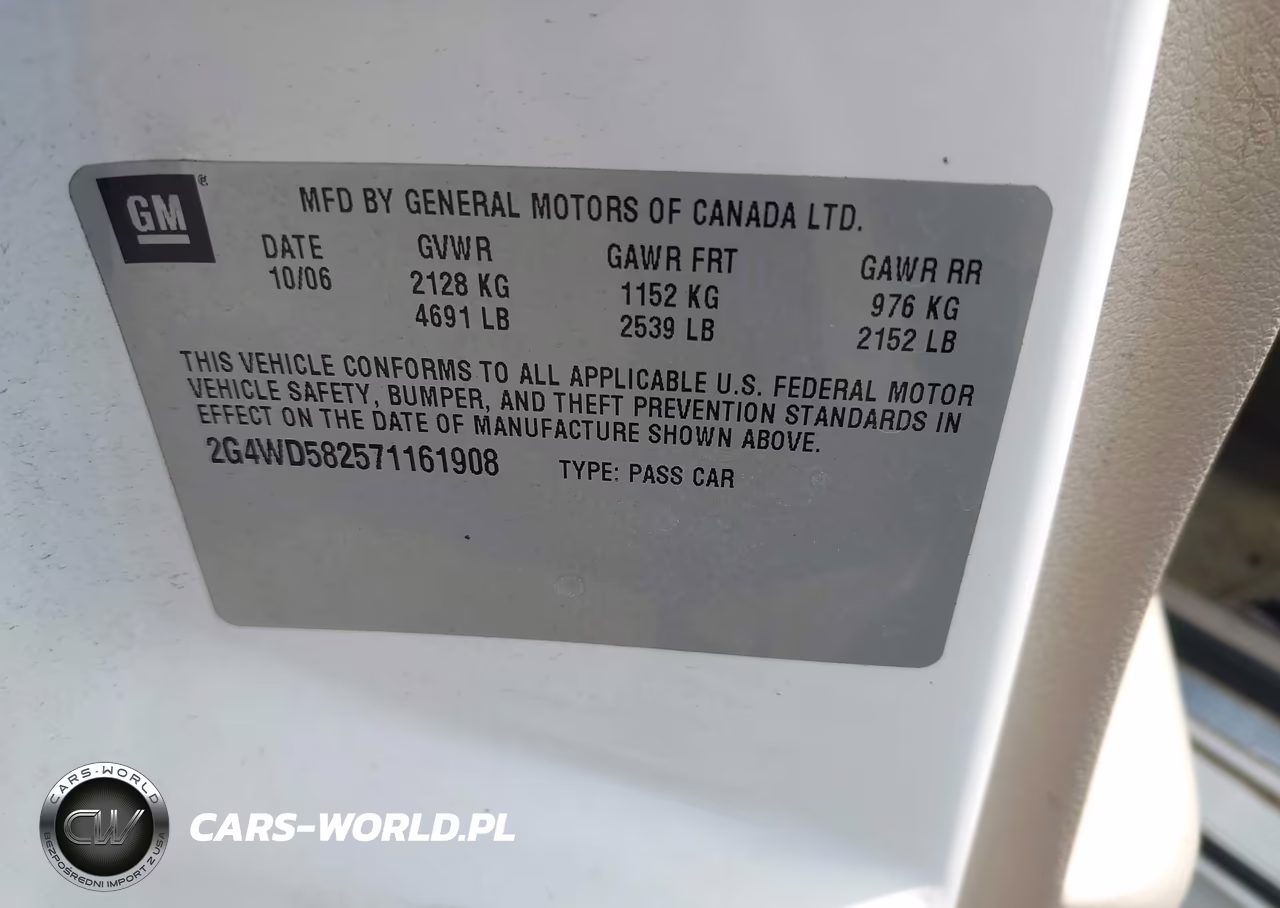 2007 Buick Lacrosse Cxl VIN:2G4WD582571161908 - 9