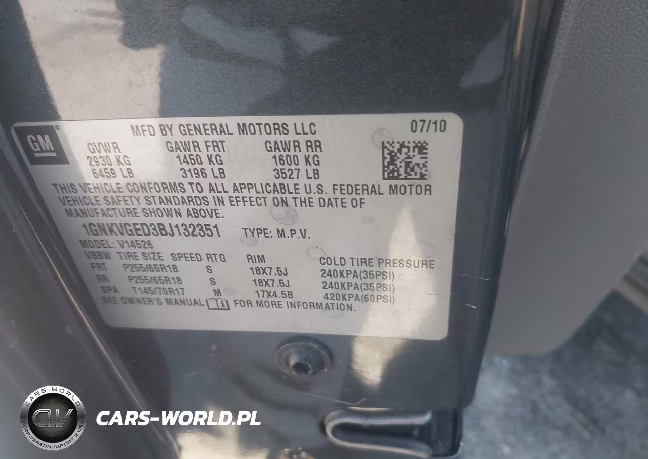 2011 Chevrolet Traverse 1Lt VIN:1GNKVGED3BJ132351 - 9