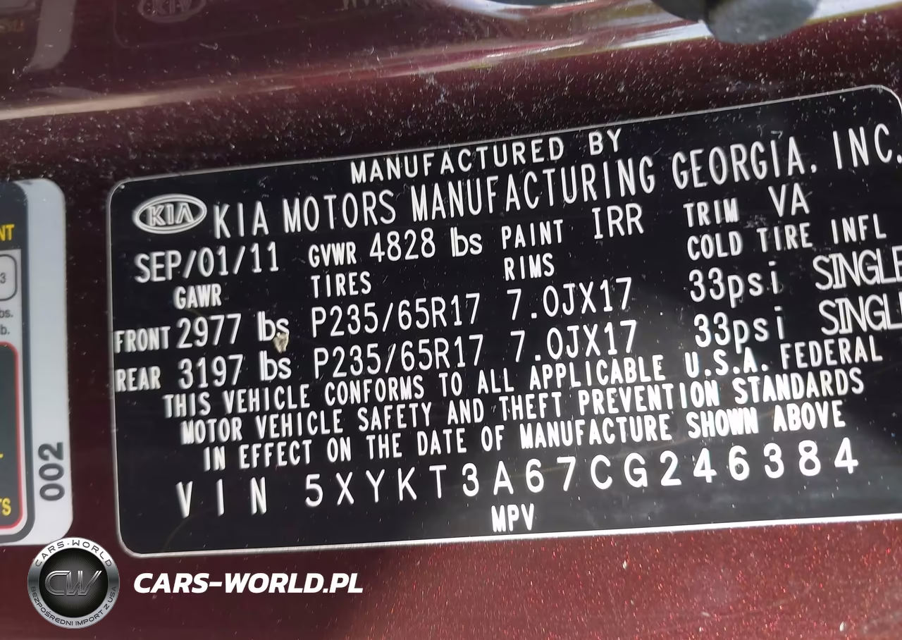 2012 Kia Sorento Lx VIN:5XYKT3A67CG246384 - 9