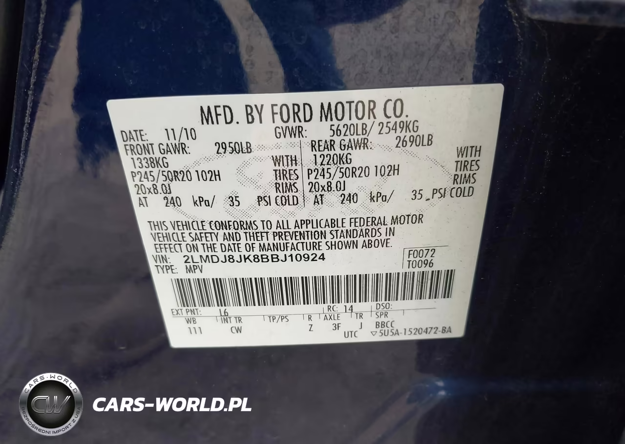 2011 Lincoln Mkx VIN:2LMDJ8JK8BBJ10924 - 9