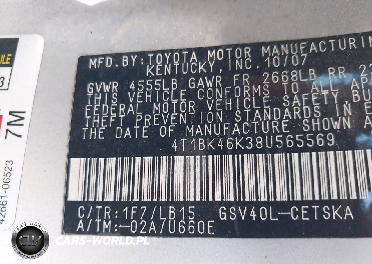 2008 Toyota Camry Se V6 VIN:4T1BK46K38U565569 - 9