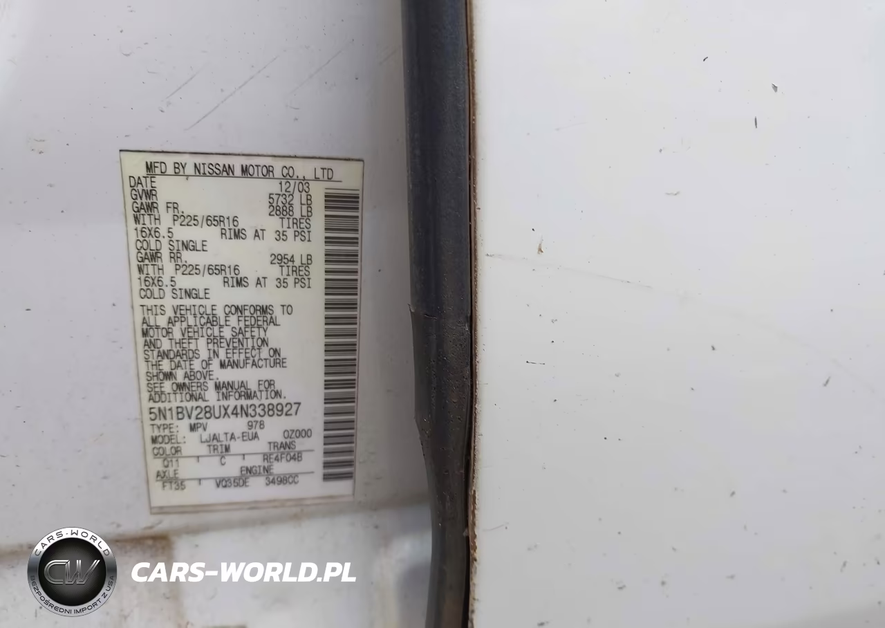 2004 Nissan Quest 3.5 Sl VIN:5N1BV28UX4N338927 - 9