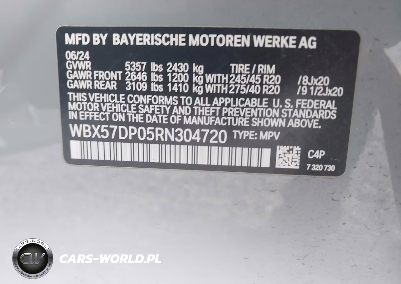 2024 BMW X3 xDrive30I VIN:WBX57DP05RN304720 - 9