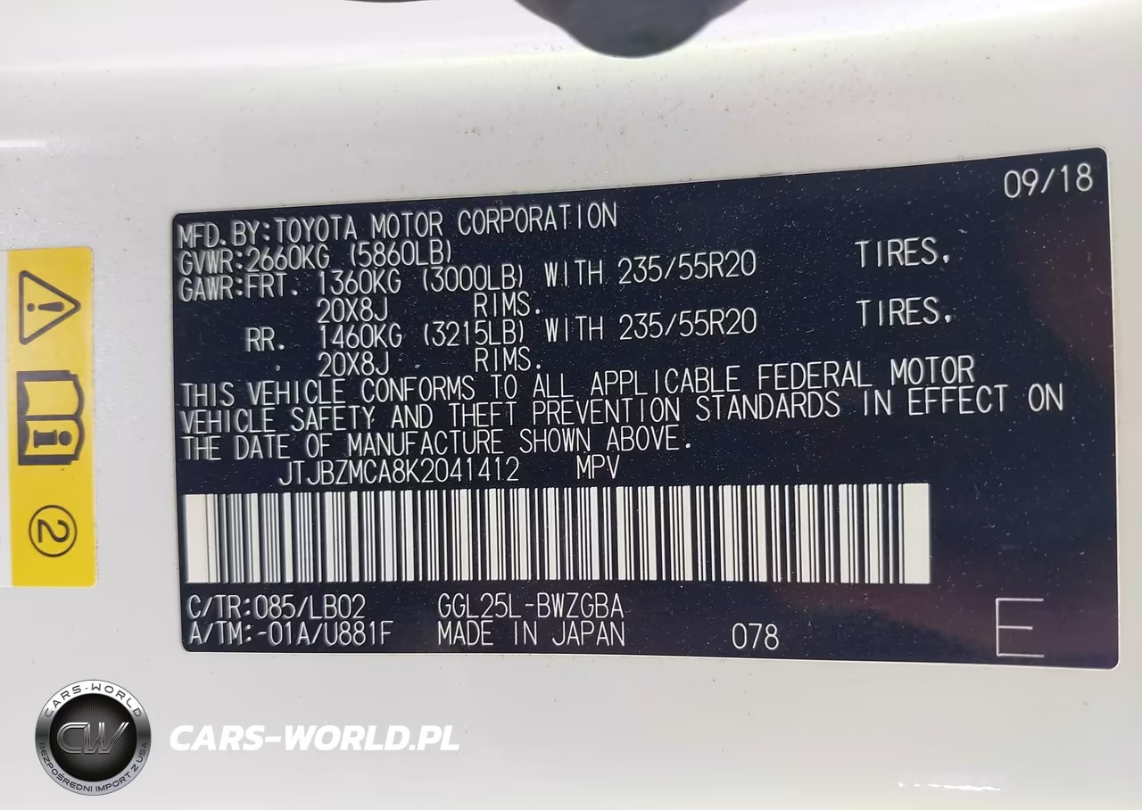 2019 Lexus Rx 350 VIN:JTJBZMCA8K2041412 - 9