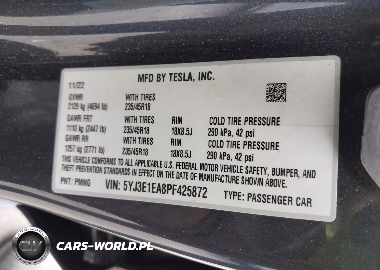 2023 Tesla Model 3 Rear-Wheel Drive VIN:5YJ3E1EA8PF425872 - 9