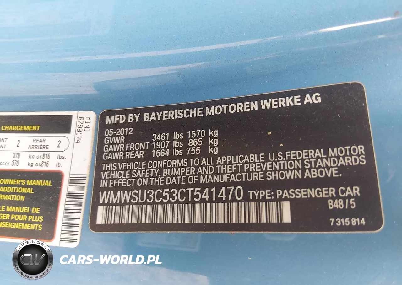 2012 Mini Cooper VIN:WMWSU3C53CT541470 - 9