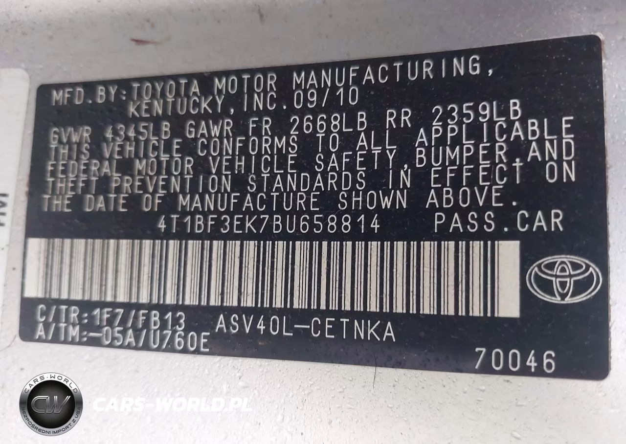 2011 Toyota Camry Le VIN:4T1BF3EK7BU658814 - 9