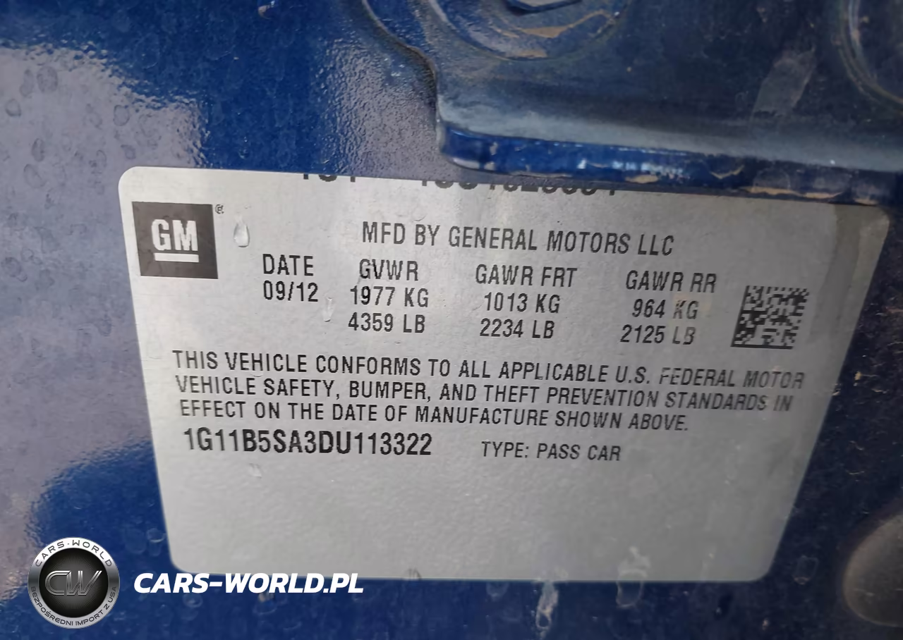 2013 Chevrolet Malibu 1Ls VIN:1G11B5SA3DU113322 - 9