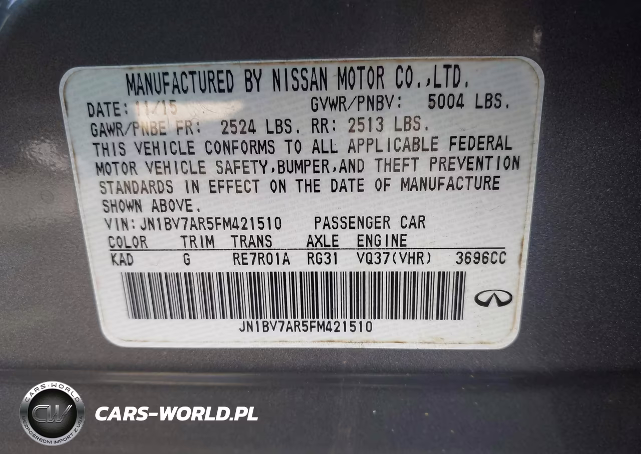 2015 Infiniti Q50 Premium VIN:JN1BV7AR5FM421510 - 9