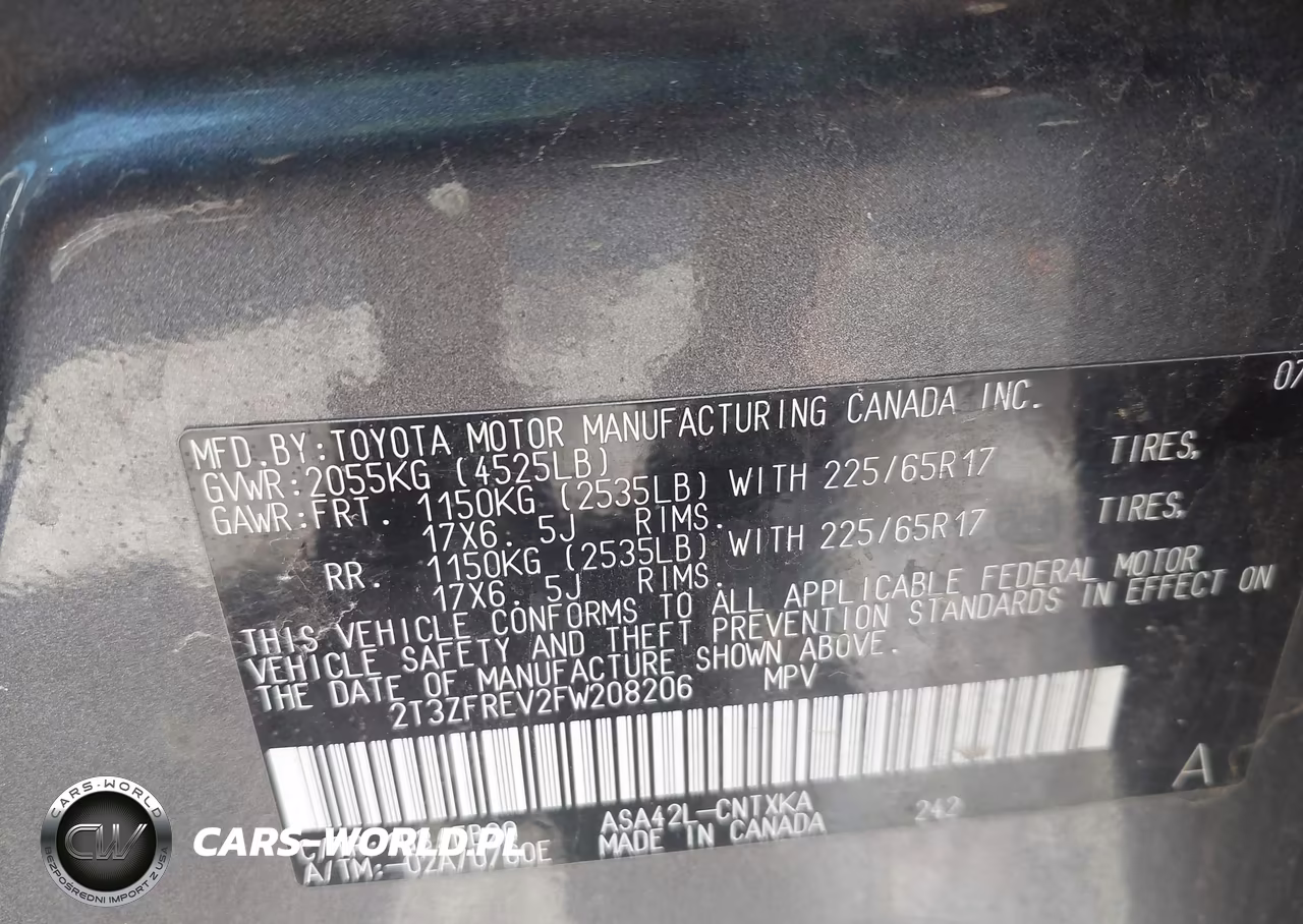 2015 Toyota Rav4 Le VIN:2T3ZFREV2FW208206 - 9