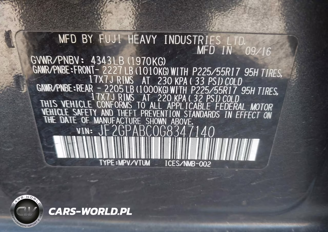 2016 Subaru Crosstrek 2.0I Premium VIN:JF2GPABC0G8347140 - 9