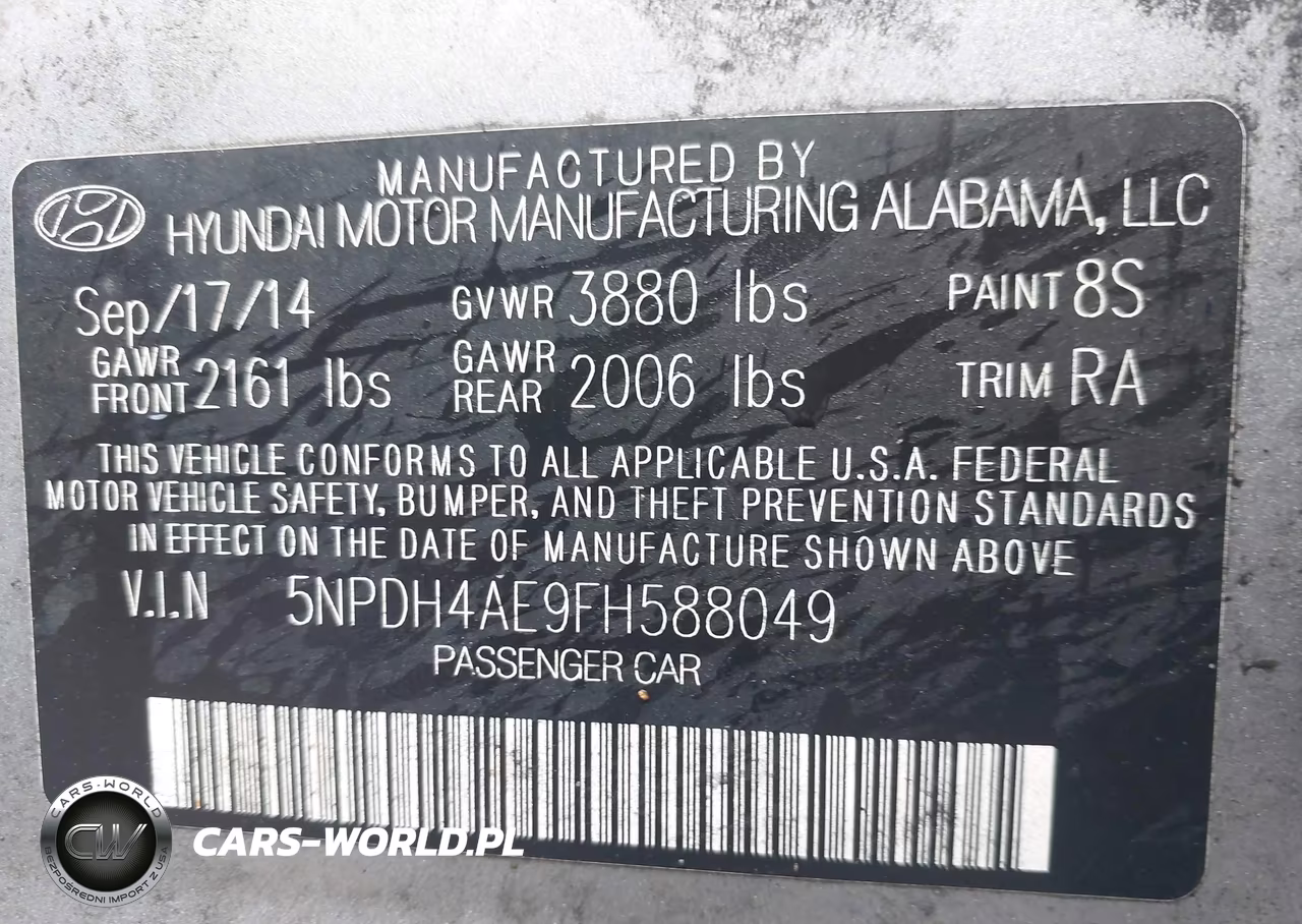 2015 Hyundai Elantra Se VIN:5NPDH4AE9FH588049 - 9