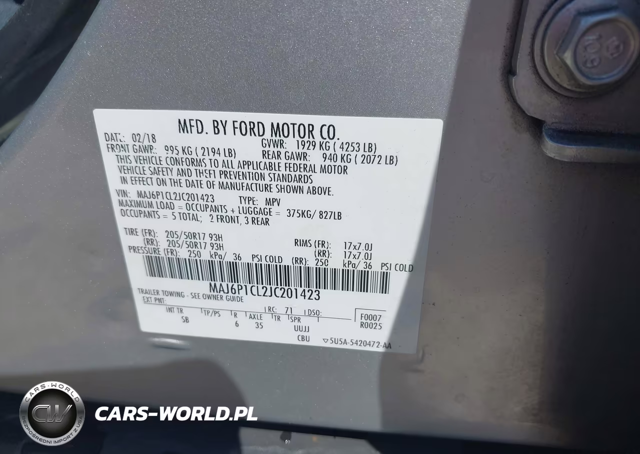 2018 Ford Ecosport Ses VIN:MAJ6P1CL2JC201423 - 9