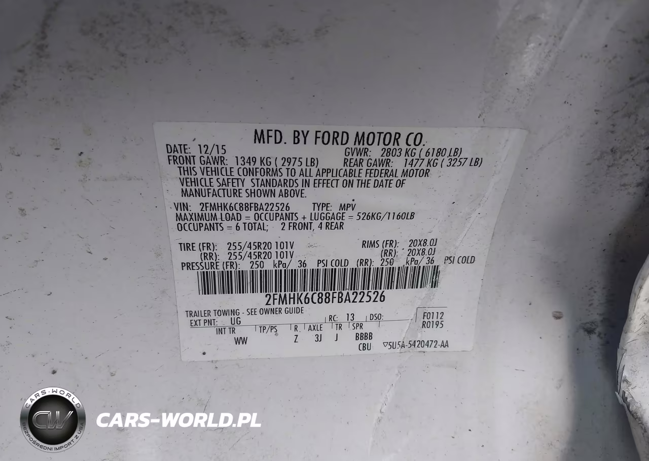 2015 Ford Flex Sel VIN:2FMHK6C88FBA22526 - 9