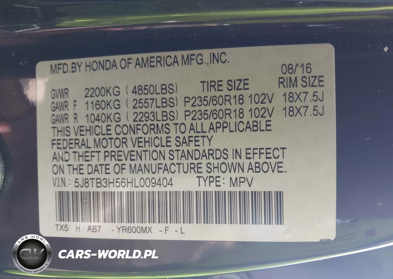 2017 Acura Rdx Technology Acurawatch Plus Packages-W-Technology Package VIN:5J8TB3H56HL009404 - 9
