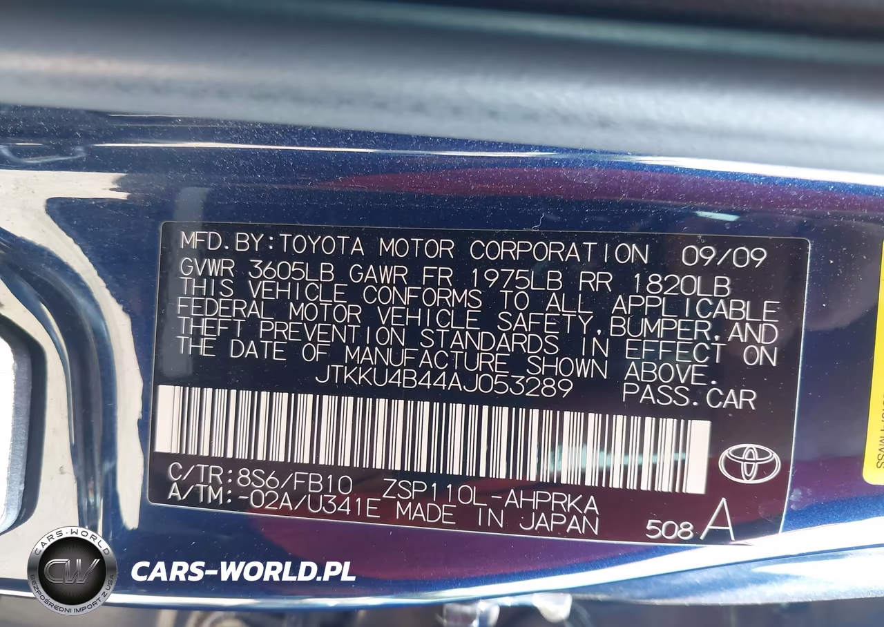 2010 Scion Xd VIN:JTKKU4B44AJ053289 - 9