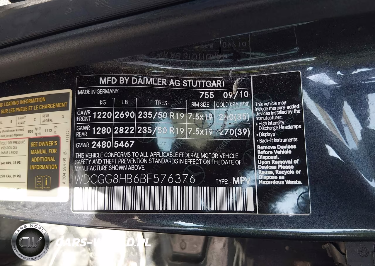 2011 Mercedes-Benz Glk 350 4Matic VIN:WDCGG8HB6BF576376 - 9