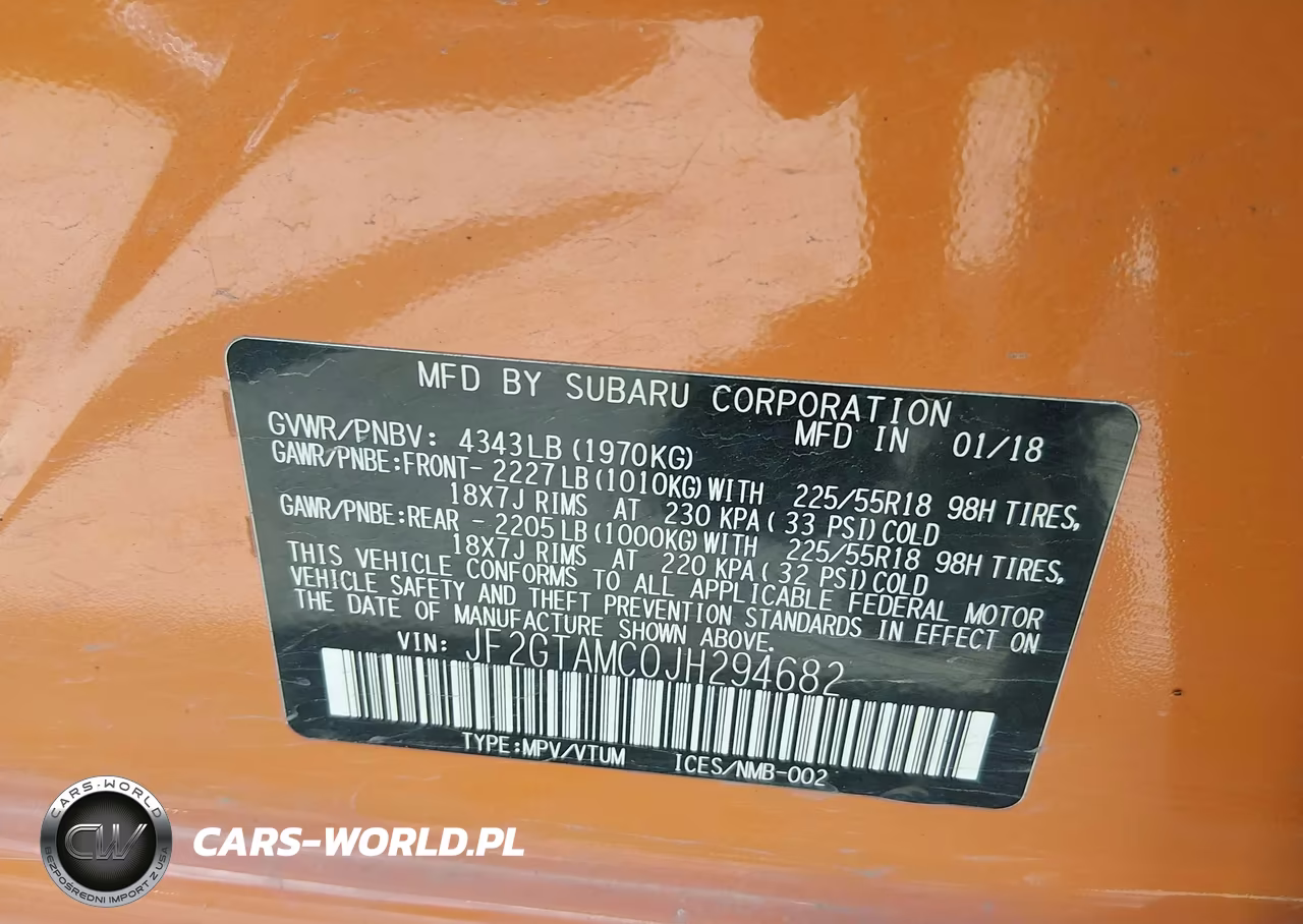 2018 Subaru Crosstrek 2.0I Limited VIN:JF2GTAMC0JH294682 - 9