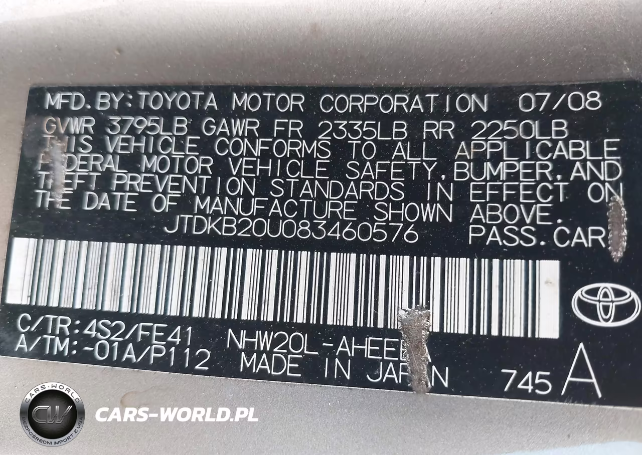 2008 Toyota Prius VIN:JTDKB20U083460576 - 9