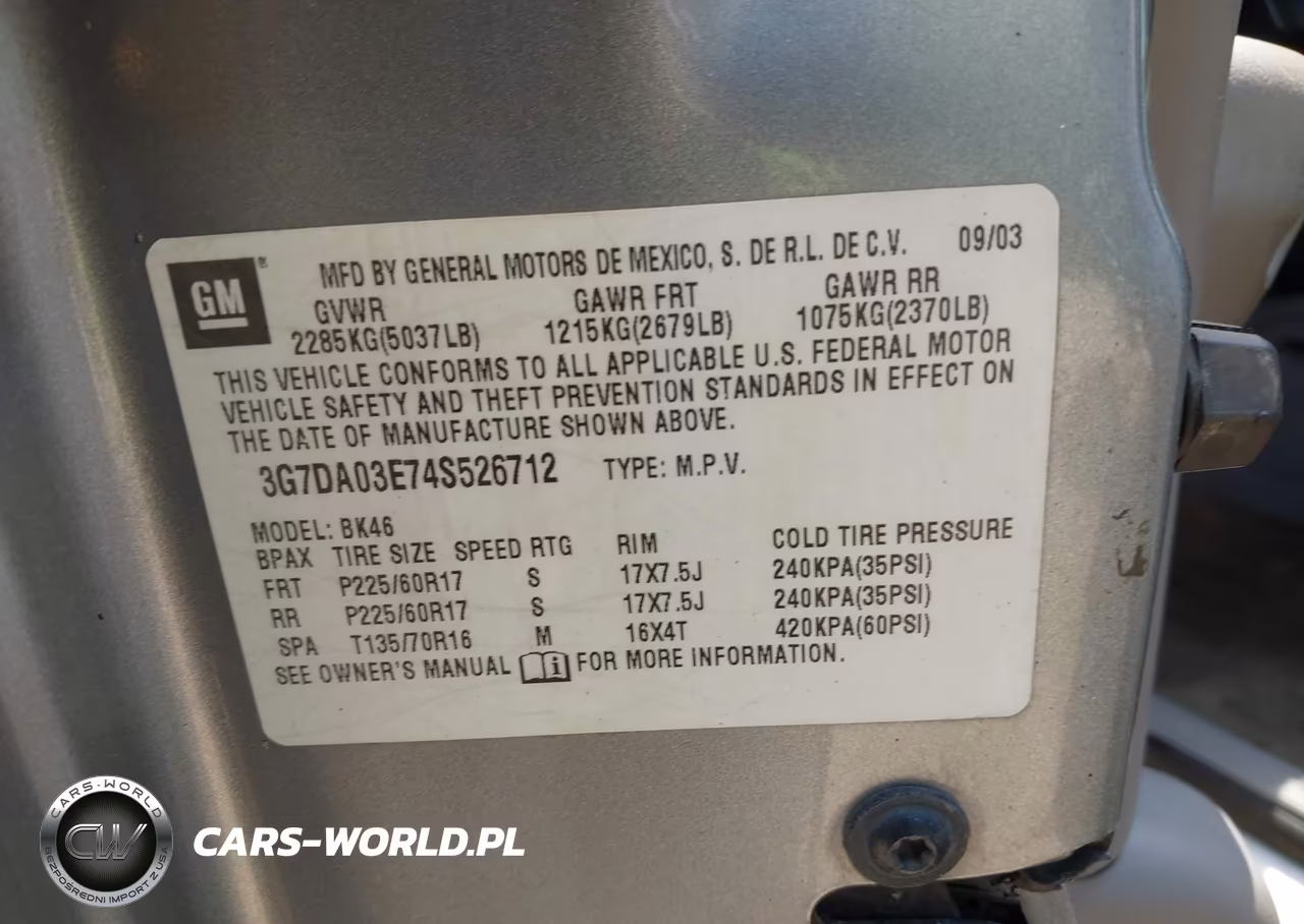 2004 Pontiac Aztek VIN:3G7DA03E74S526712 - 9