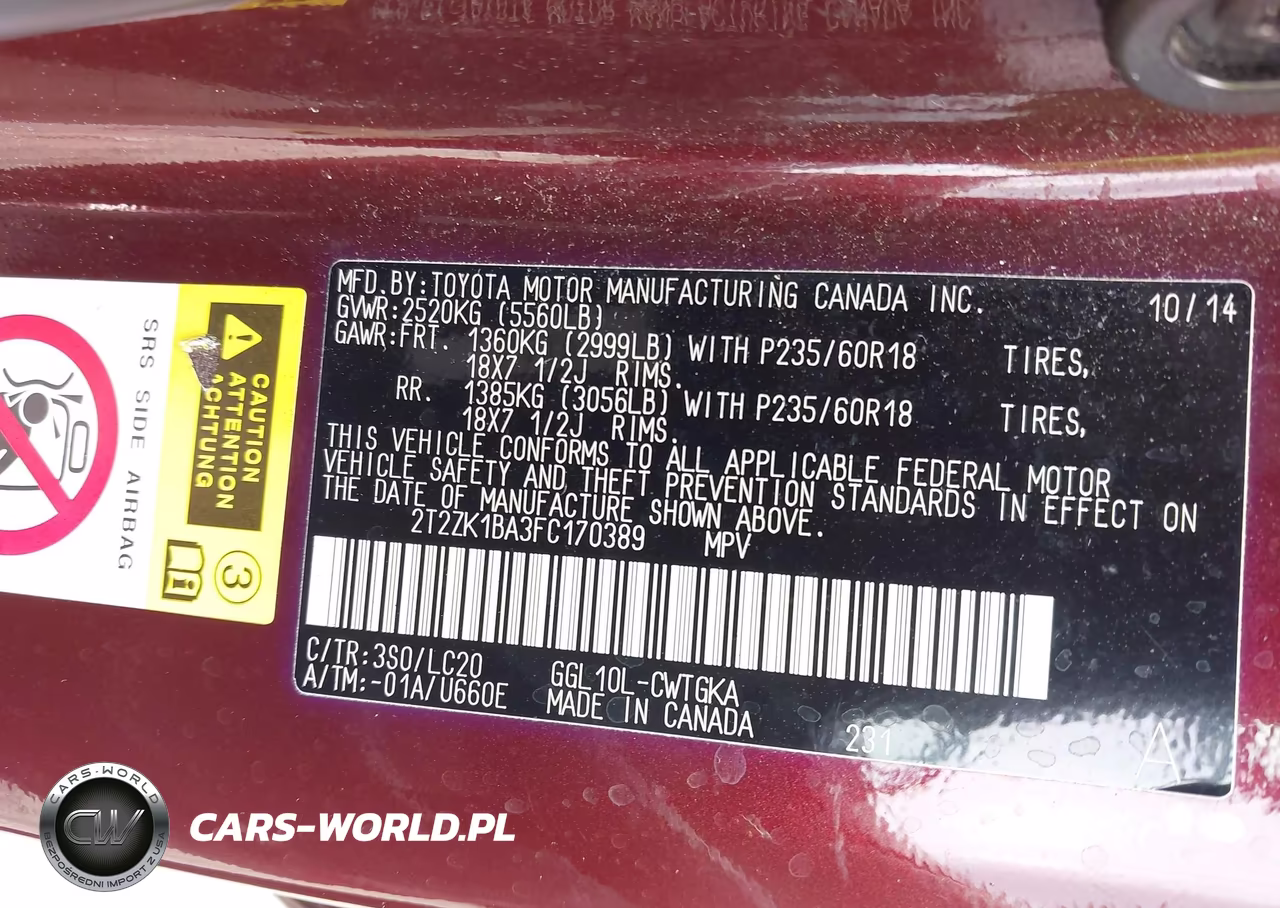 2015 Lexus Rx 350 VIN:2T2ZK1BA3FC170389 - 9