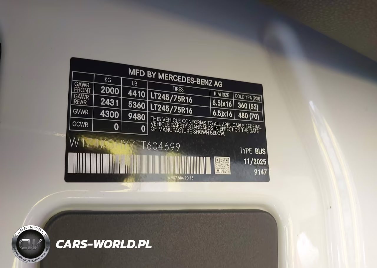 2026 Mercedes-Benz Sprinter 2500 High Roof 4-Cyl Diesel VIN:W1Z4KGHY7TT604699 - 9