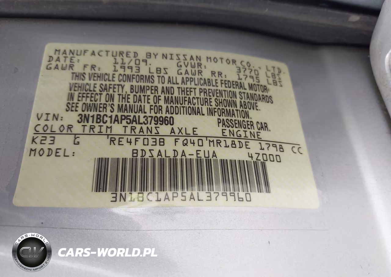 2010 Nissan Versa 1.8S VIN:3N1BC1AP5AL379960 - 9