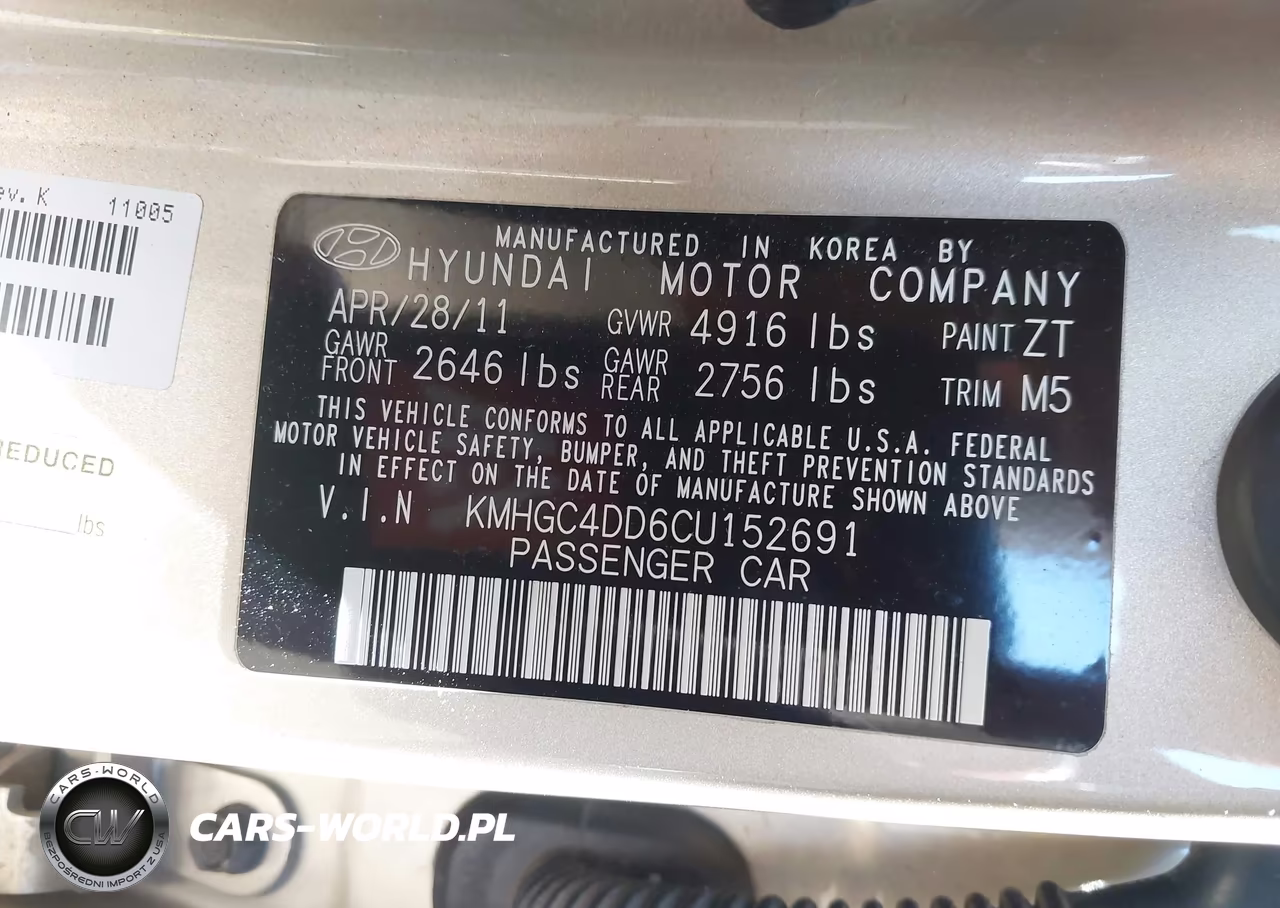 2012 Hyundai Genesis 3.8 VIN:KMHGC4DD6CU152691 - 9