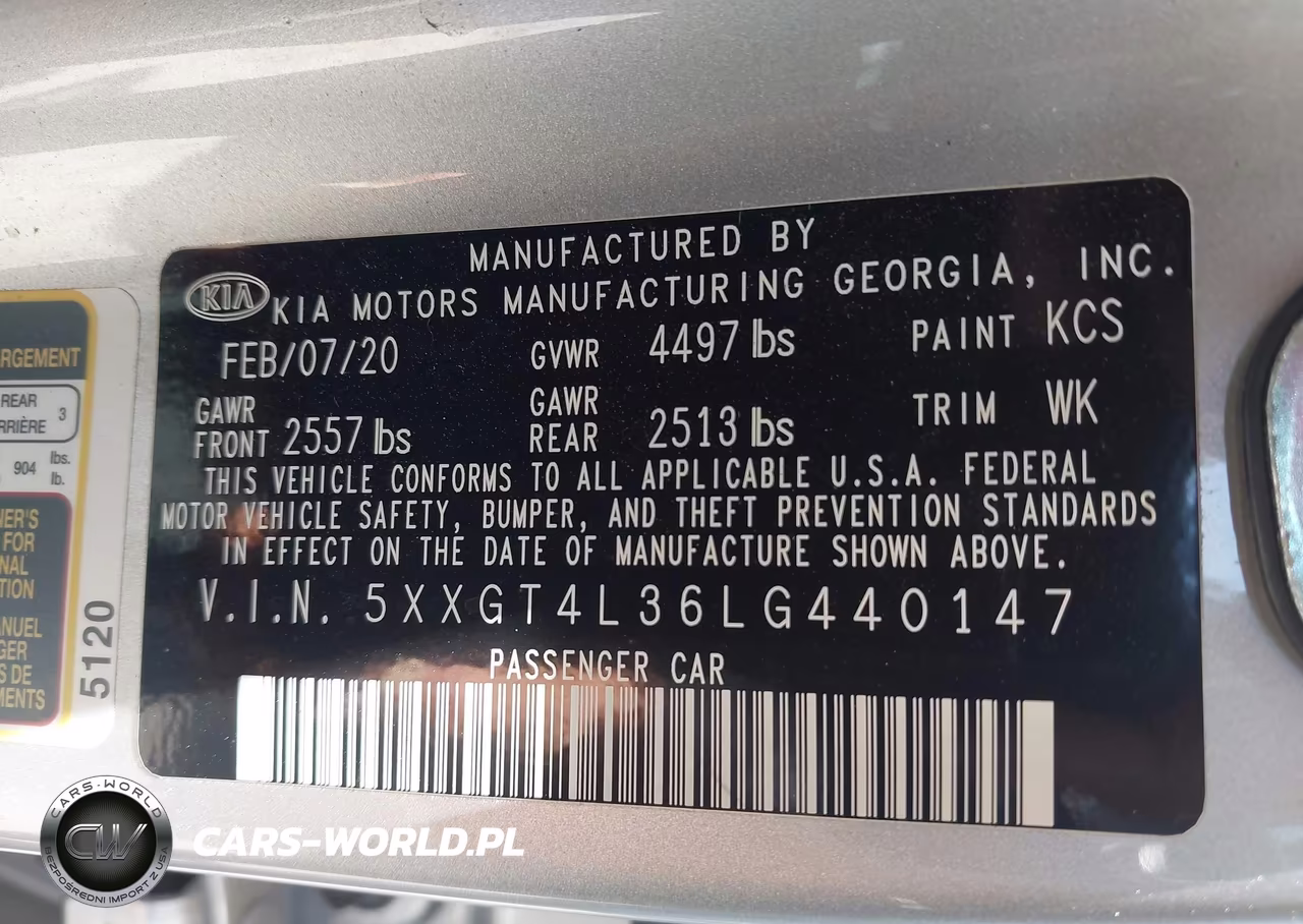 2020 Kia Optima Lx VIN:5XXGT4L36LG440147 - 9
