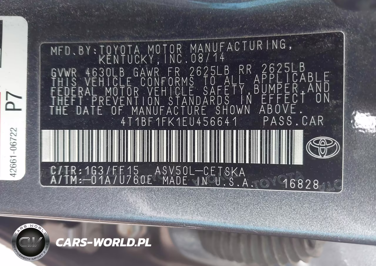 2014 Toyota Camry Se VIN:4T1BF1FK1EU456641 - 9