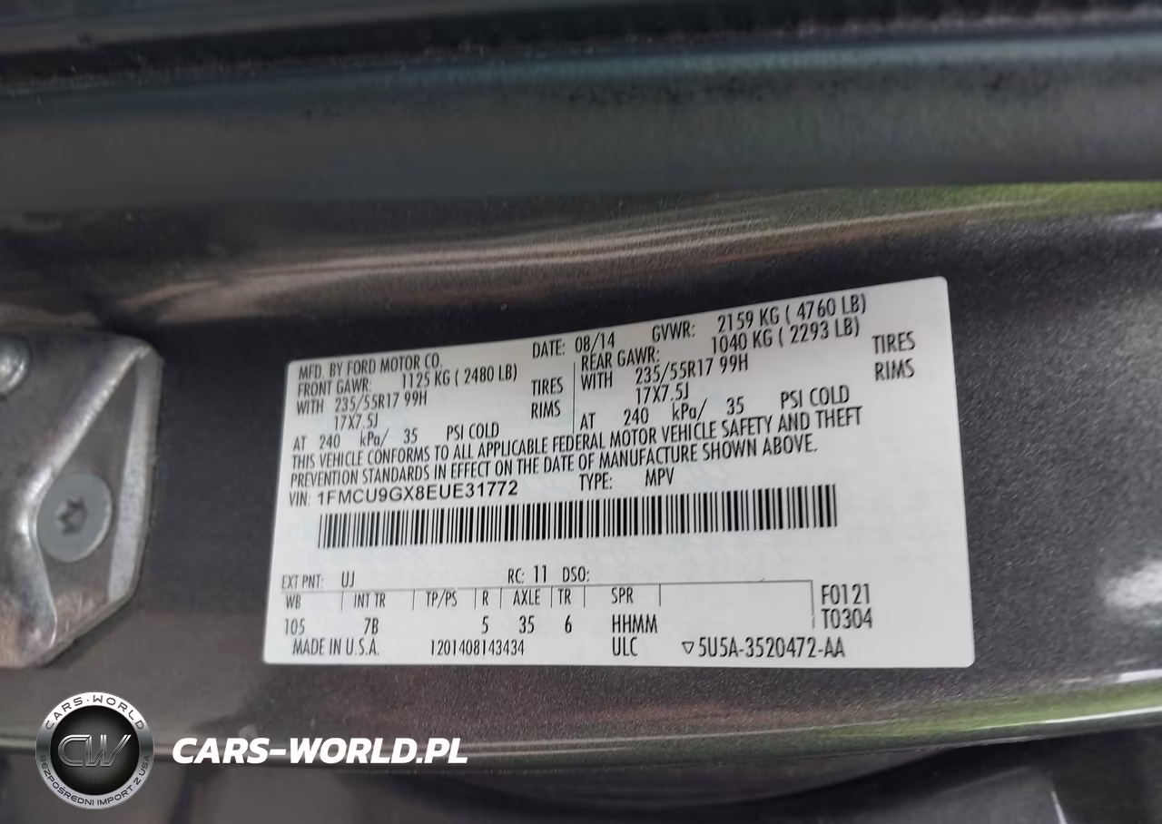 2014 Ford Escape Se VIN:1FMCU9GX8EUE31772 - 9