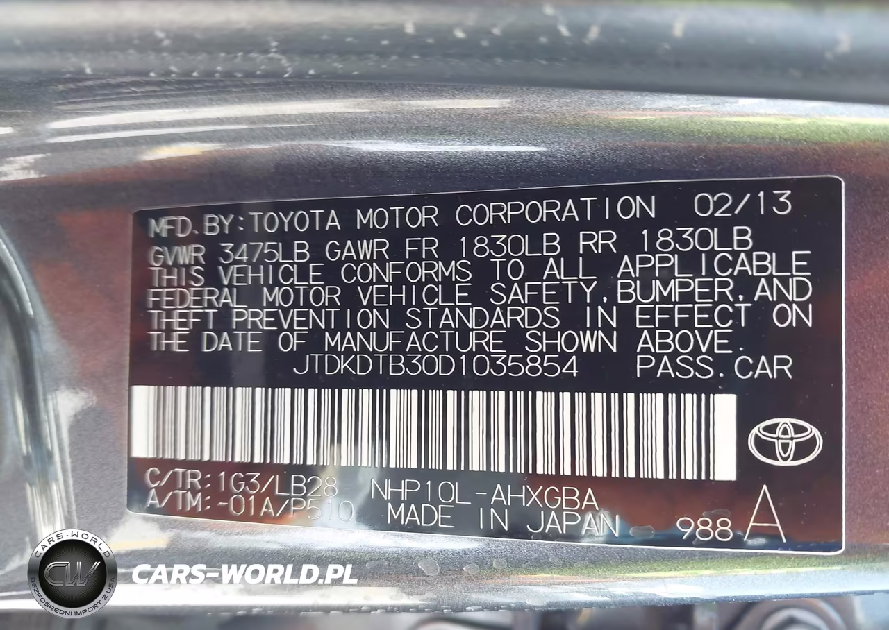 2013 Toyota Prius C Four VIN:JTDKDTB30D1035854 - 9
