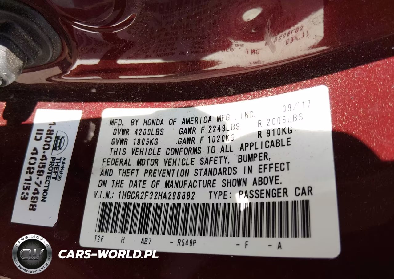 2017 Honda Accord Lx VIN:1HGCR2F32HA298882 - 9
