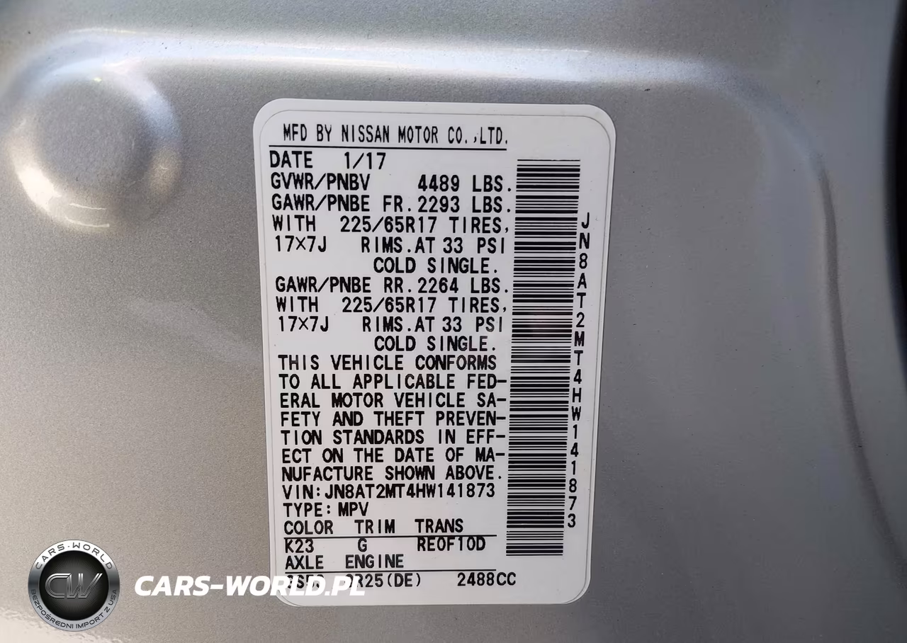 2017 Nissan Rogue S VIN:JN8AT2MT4HW141873 - 9