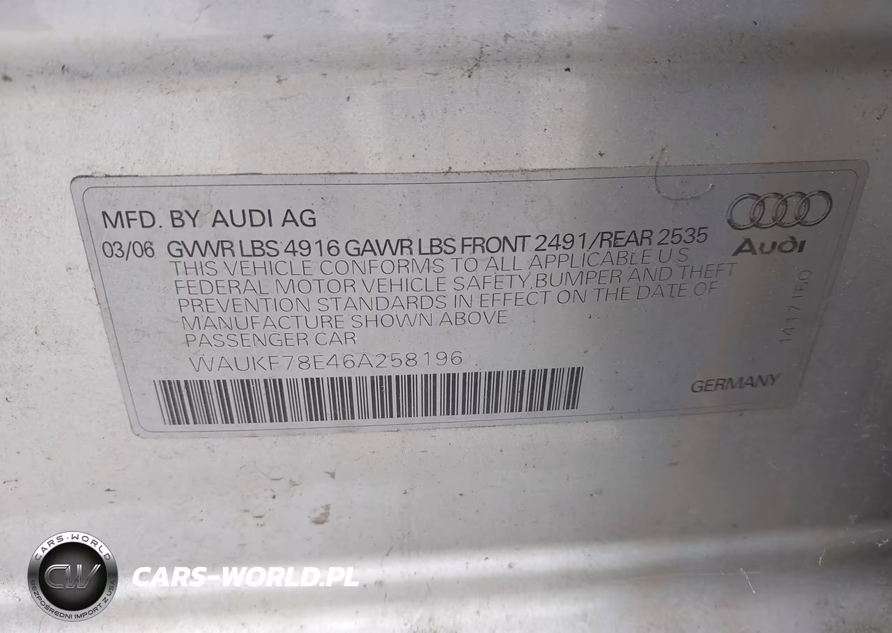 2006 Audi A4 2.0T Avant VIN:WAUKF78E46A258196 - 9