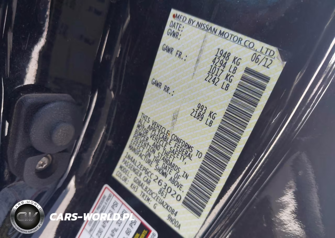 2012 Nissan Altima 2.5 S VIN:1N4AL2EP6CC263020 - 9