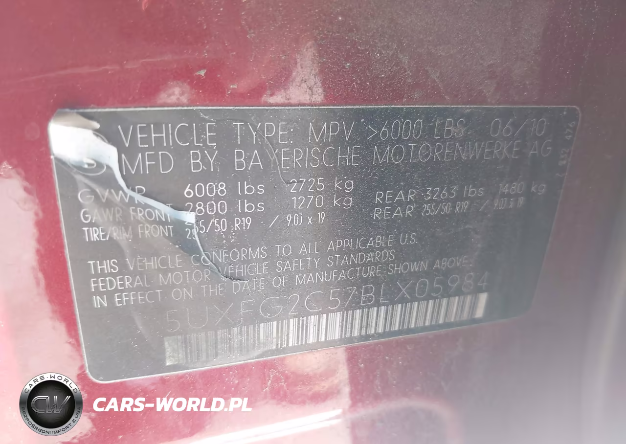2011 BMW X6 xDrive35I VIN:5UXFG2C57BLX05984 - 9