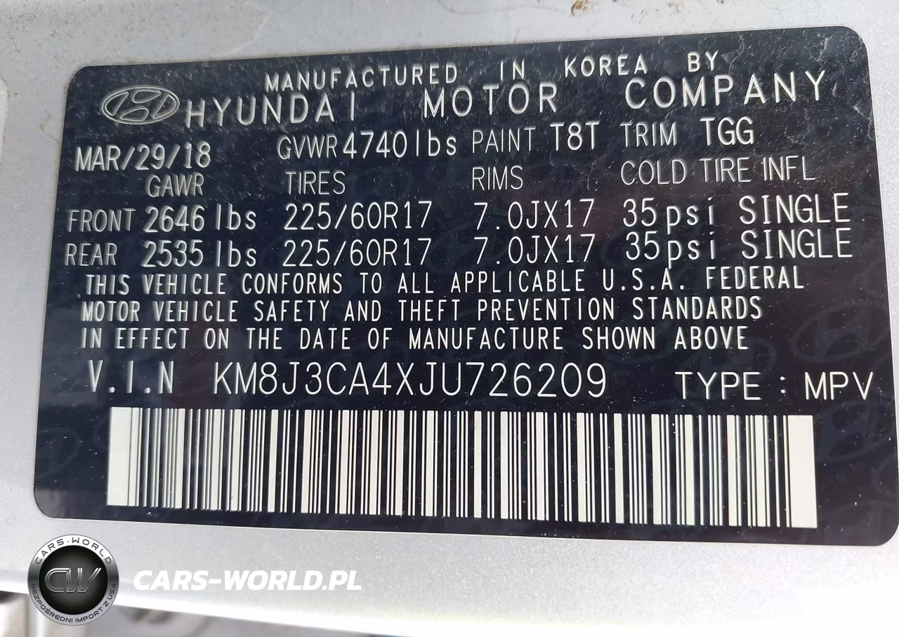 2018 Hyundai Tucson Sel VIN:KM8J3CA4XJU726209 - 9