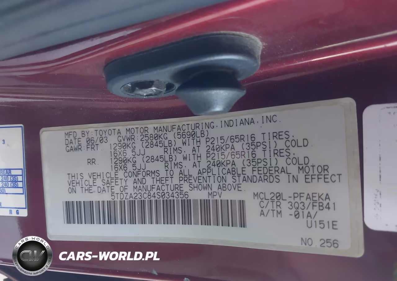 2004 Toyota Sienna Le VIN:5TDZA23C84S034356 - 9