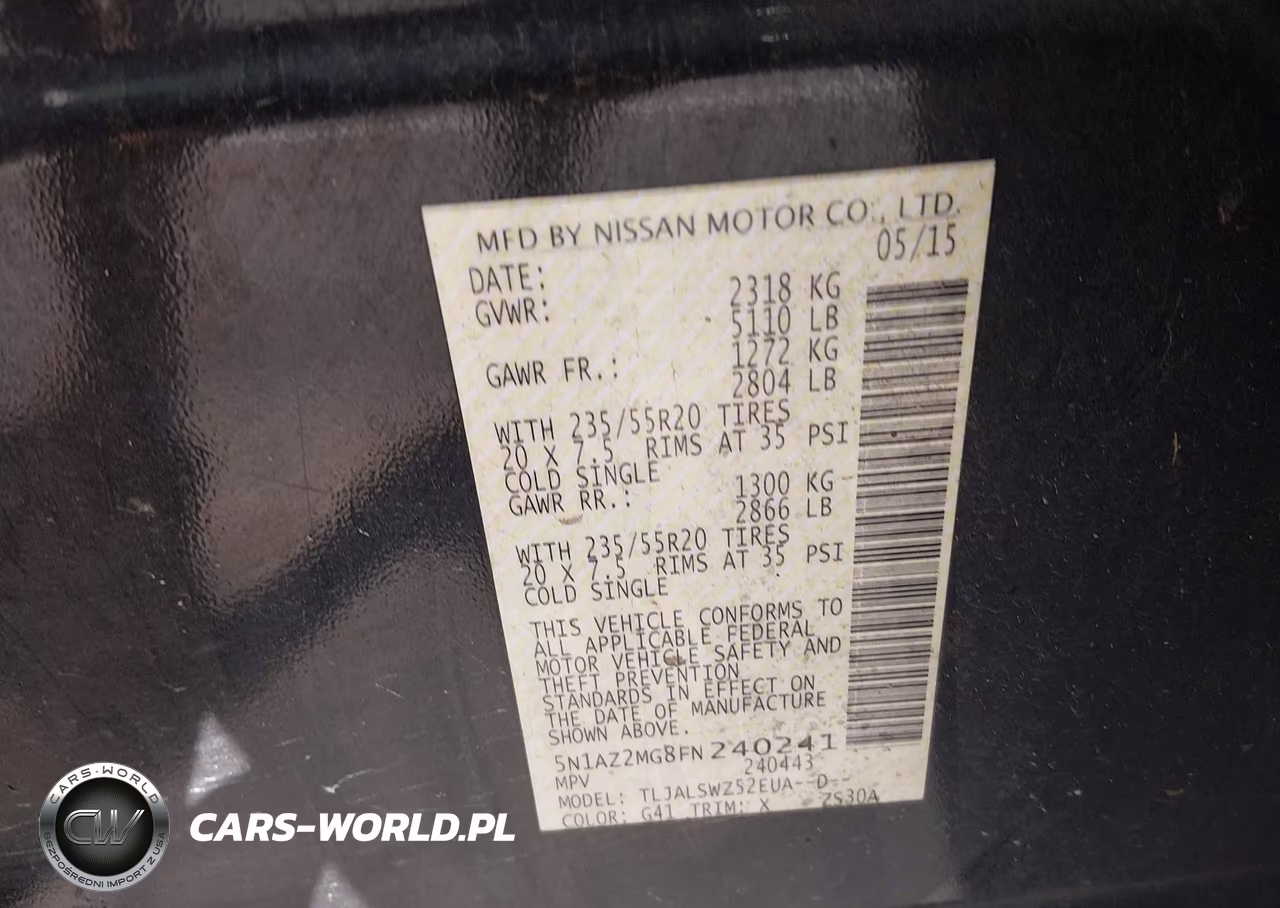 2015 Nissan Murano Platinum VIN:5N1AZ2MG8FN240241 - 9
