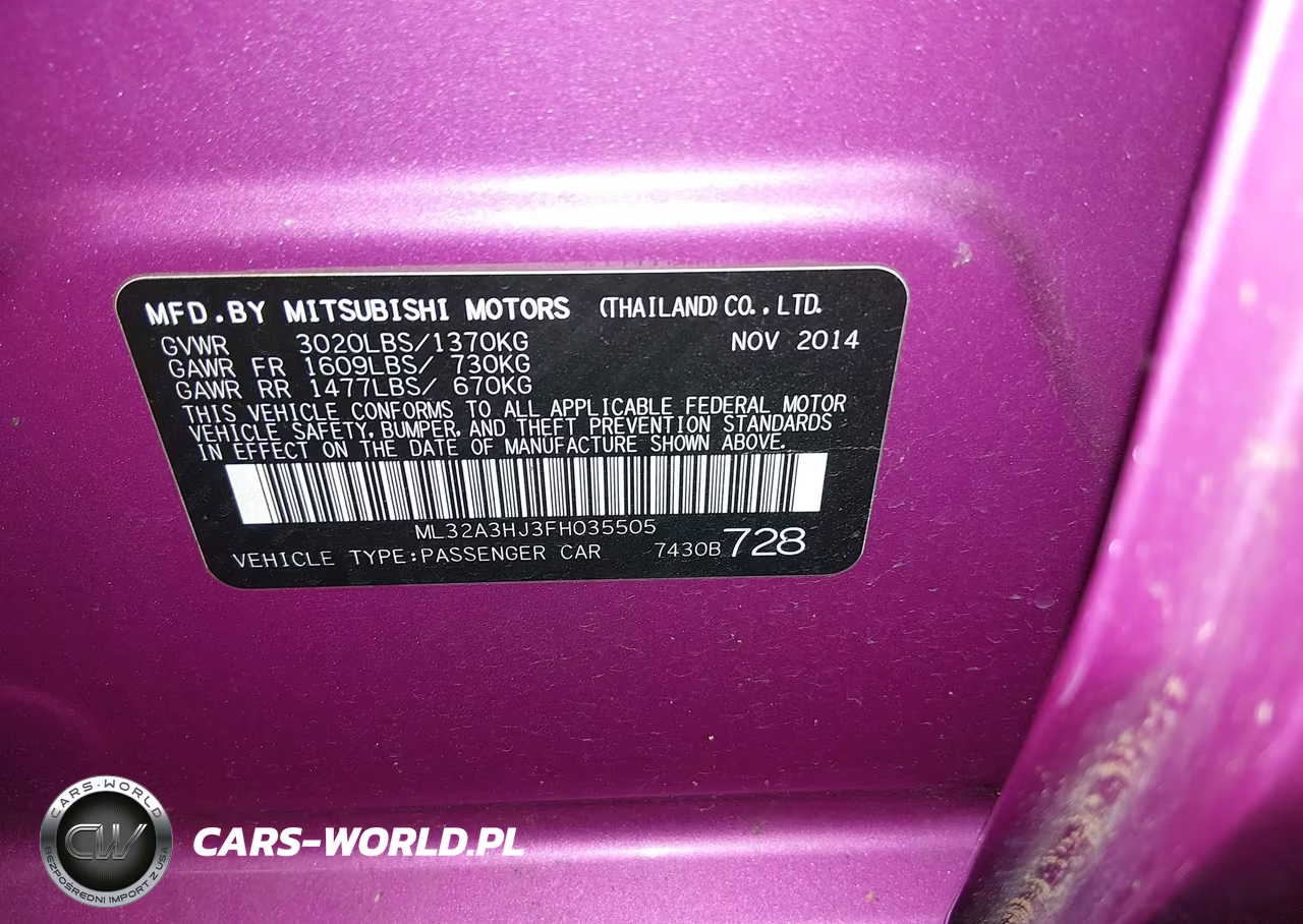 2015 Mitsubishi Mirage De VIN:ML32A3HJ3FH035505 - 9