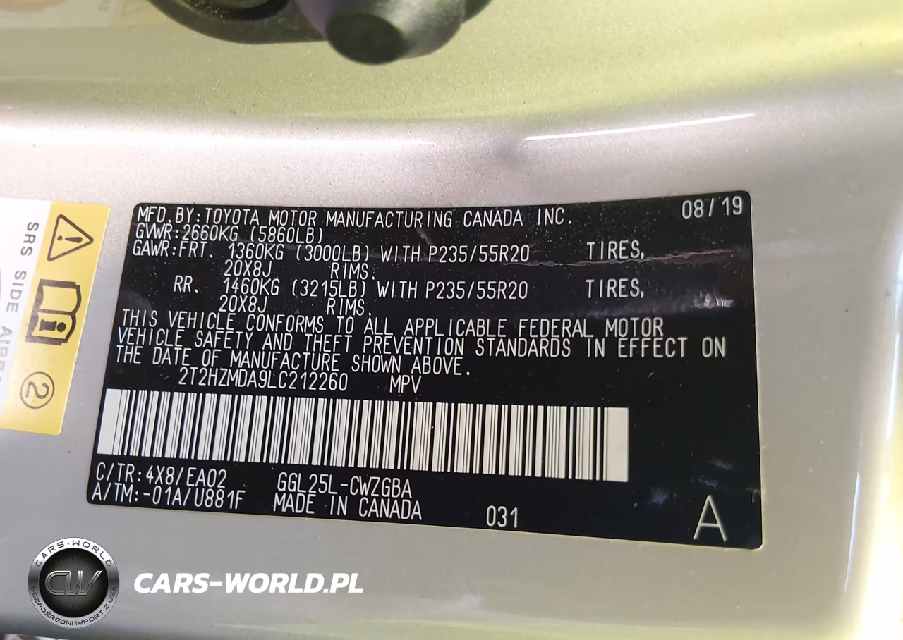 2020 Lexus Rx 350 VIN:2T2HZMDA9LC212260 - 9