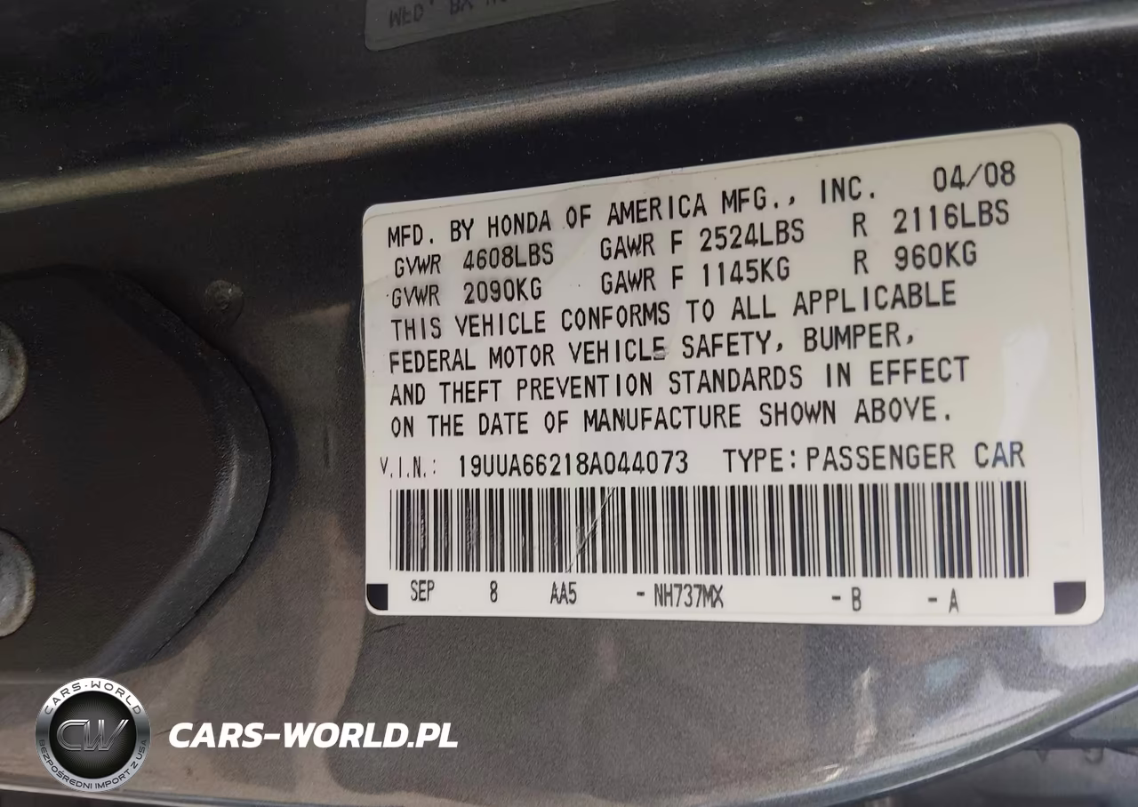 2008 Acura Tl 3.2 VIN:19UUA66218A044073 - 9