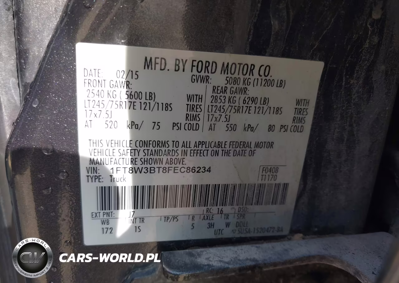 2015 Ford F-350 VIN:1FT8W3BT8FEC86234 - 8