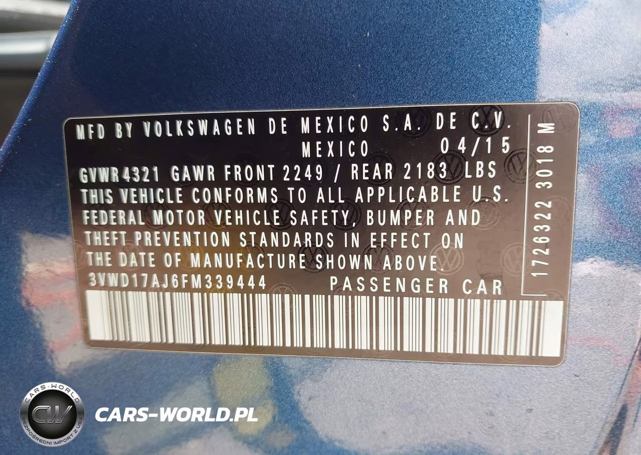 2015 Volkswagen Jetta 1.8T Se VIN:3VWD17AJ6FM339444 - 9