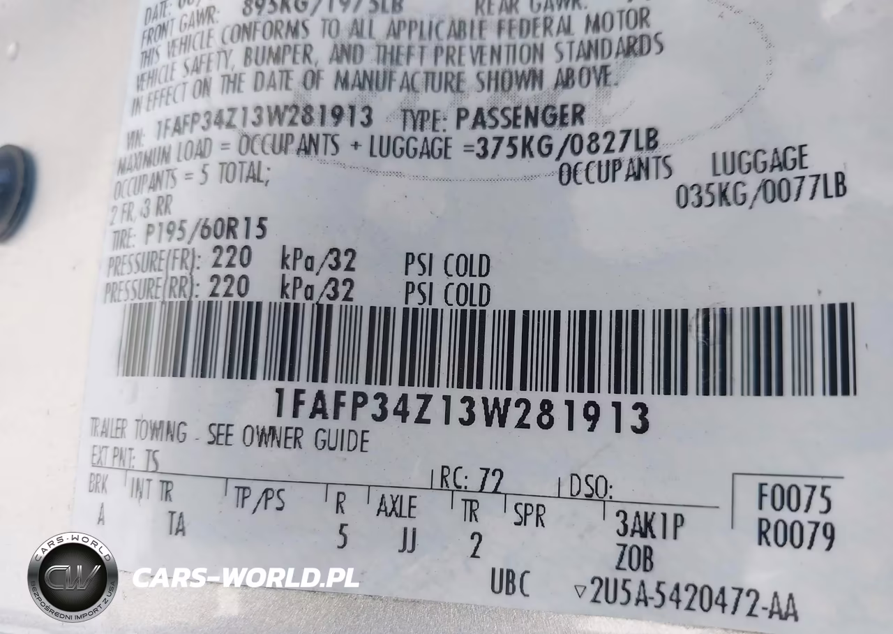 2003 Ford Focus Se VIN:1FAFP34Z13W281913 - 9
