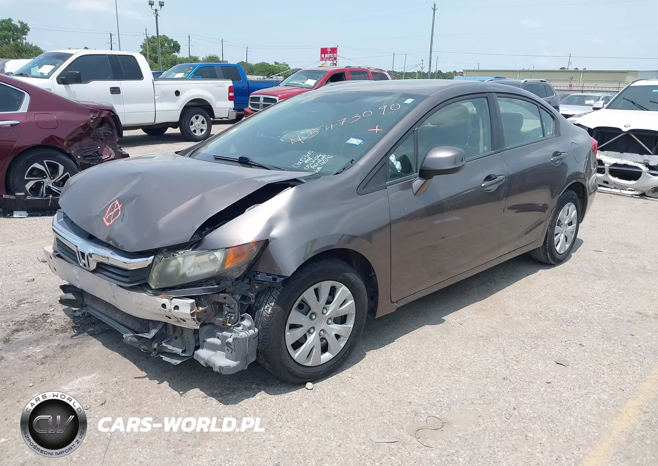 2012 HONDA CIVIC LX VIN:2HGFB2F55CH524541 - 2